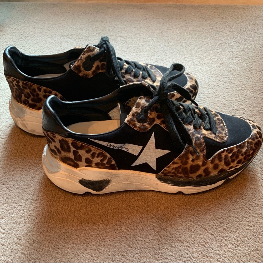 Golden Goose Leopard Print RunningSneakers WORN 1x